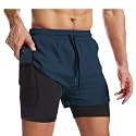 Oysters Mens 2 in 1 Workout Shorts