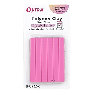 oytra 100 gram polymer oven bake clay classic series for scuplting figurines diy pink