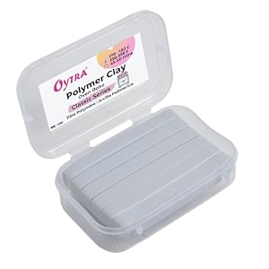 oytra polymer clay oven bake 100 gram for diy sculpting figurines art and craft classic series for beginners artists professionals silver