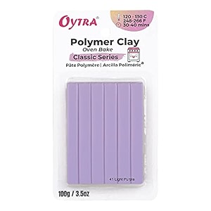 oytra 100 gram polymer oven bake clay classic series for sculpting figurines diy light purple
