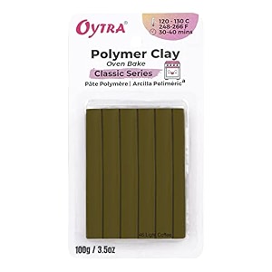 oytra 100 gram polymer oven bake clay classic series for sculpting figurines diy light coffee