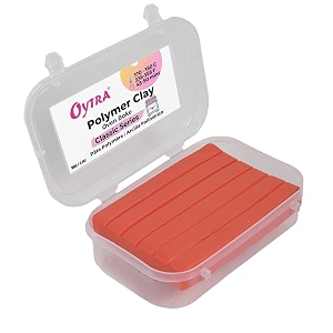 oytra polymer clay oven bake 100 gram for diy sculpting figurines art and craft classic series for beginners artists professionals dark orange