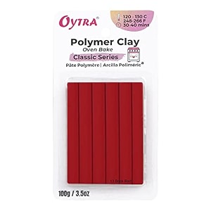 oytra 100 gram polymer oven bake clay classic seriesfor sculpting figurines diy brick red