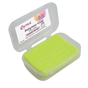 oytra polymer clay oven bake 100 gram for diy sculpting figurines art and craft classic series for beginners artists professionals neon yellow