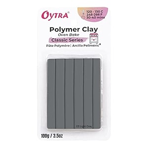oytra 100 gram polymer oven bake clay classic series for sculpting figurines diy light grey