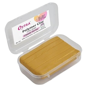 oytra polymer clay oven bake 100 gram for diy sculpting figurines art and craft classic series for beginners artists professionals gold