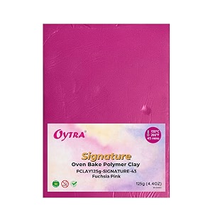 oytra polymer clay 125 grams signature for jewellery earrings making oven bake fuchsia pink