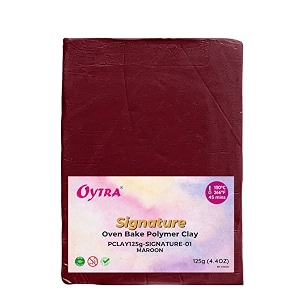 oytra polymer clay 125 grams signature for jewellery earrings making oven bake maroon