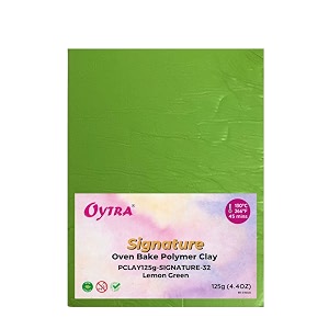 oytra polymer clay 125 grams signature for jewellery earrings making oven bake lemon green