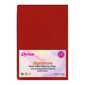 oytra polymer clay 125 grams signature for jewellery earrings making oven bake scarlet red