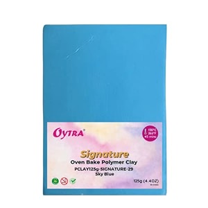 oytra polymer clay 125 grams signature for jewellery earrings making oven bake sky blue