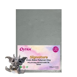 oytra polymer clay 125 grams signature for jewellery earrings making oven bake silver