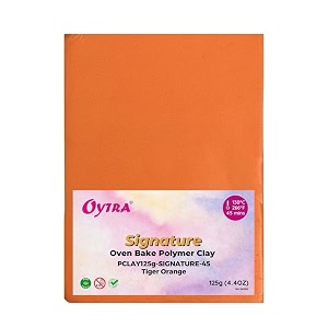 oytra polymer clay 125 grams signature for jewellery earrings making oven bake tger orange