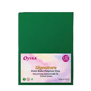 oytra polymer clay 125 grams signature for jewellery earrings making oven bake forest green