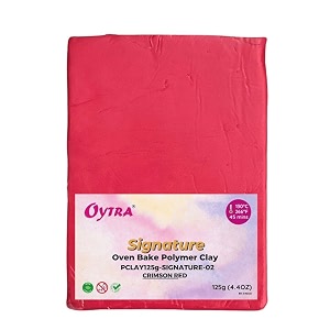 oytra polymer clay 125 grams signature for jewellery earrings making oven bake crimson red
