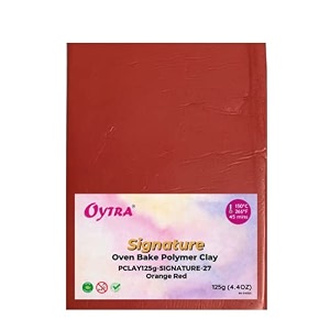 oytra polymer clay 125 grams signature for jewellery earrings making oven bake orange red