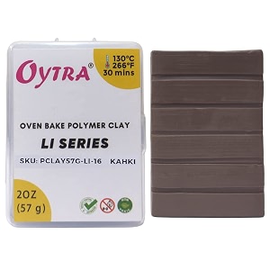oytra polymer oven bake clay li series 57 gram for jewellery making for artist professional dark brown