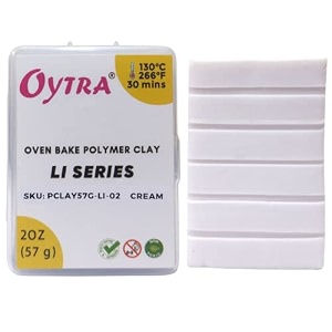 oytra cream colour polymer oven bake clay for jewellery making for artist professional beginners art craft diy li series 57 g
