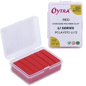 oytra polymer oven bake clay li series 57 gram for jewellery making for artist professional red