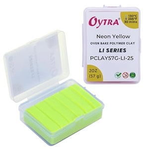 oytra polymer oven bake clay li series 57 gram for jewellery making for artist professional neon yellow