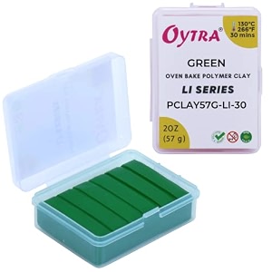 oytra polymer oven bake clay li series 57 gram for jewellery making for artist professional green