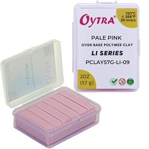 oytra polymer oven bake clay li series 57 gram for jewellery making for artist professional pale pink