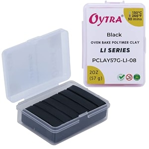 oytra polymer oven bake clay li series 57 gram for jewellery making for artist professional black