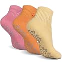 Ozaiic Pilates Socks Non Slip Cushion Grip Yoga Barre Hospital Men Women
