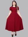 OZEX Women A-line Purple Ankle Length Dress
