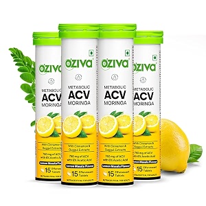 oziva acv moringa apple cider vinegar tablets lemon masala pack of 4