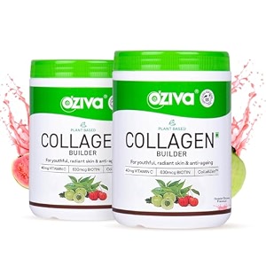 oziva vegan collagen powder skin hair amp nails biotin guava glow 200g