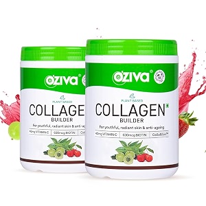 oziva vegan collagen powder skin hair amp nails biotin tangy amla 200g
