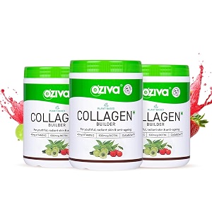 oziva vegan collagen powder skin hair amp nails biotin tangy amla 200g