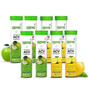 oziva acv moringa tablets of green apple amp lemon masala pack of 8