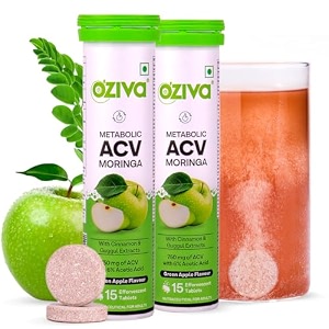 oziva acv moringa apple cider vinegar tablets green apple pack of 2