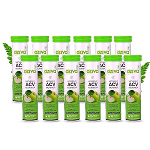 oziva acv moringa apple cider vinegar tablets green apple pack of 12
