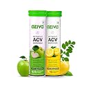 OZiva ACV Moringa,15 Effervescent Green Apple &amp; Lemon Masala, Pack of 2