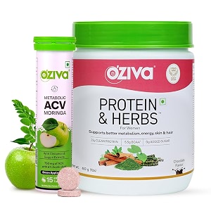 oziva protein amp herbs for women chocolate to reduce body fat manage weight 1lbs and acv moringa for weight loss  3-in-1 fat oxidation formula 15 effervescent tablets green apple