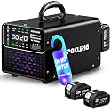 Ozone Generator Cordless with 2 x 5000mAh Battery&Quick Charger for 8-10 Hours Use, 1000000mg Commercial Odor Remover Digital Ozonator Machine With Remote Control, Auto Timming for Large Space