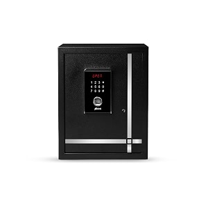 ozone safe locker for home  40 litres  digital locker biometric with fingerprint access  auto freeze mode  home lockers for house  electronic led display  motorized  black