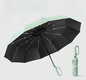 ozoy uv protect 3 fold travel windproof automatic menwomenkidsgirlsboys rain sun umbrella green black