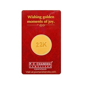 pc chandra jewellers 22k 916 2 gm yellow gold coin