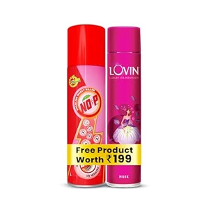 no-p cockroach killer spray  crawling insect killer spray  instant kill  bedbugs cockroach ants spiders termiteslizards worms white ants  425ml  with free fragrance musk 125ml pack of 2
