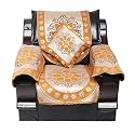 17 Pc Cotton Ambi Printed Sofa Cover 5 Seater (3+1+1) with Cushion Cover - Set of 5 (Maroon, Red, 16x16)