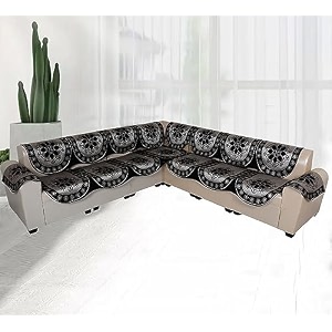 sofa covers for l shape sofa set 7 pcs sofa slipcovers for 3  2 seaters sectional chaise slipcover black
