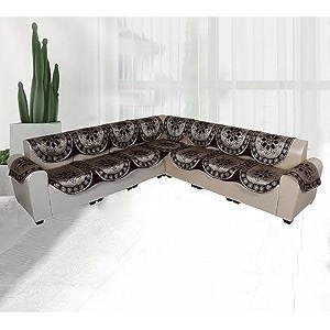 sofa covers for l shape sofa set 7 pcs sofa slipcovers for 4  3 seaters sectional chaise slipcover brown polycotton