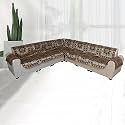 Sofa Covers for L Shape Sofa Set. 7 Pcs Sofa Slipcovers for 4 + 3 Seaters Sectional Chaise Slipcover Beige