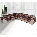 Sofa Covers for L Shape Sofa Set. 7 Pcs Sofa Slipcovers for 3 + 3 Seaters Sectional Chaise Slipcover Maroon