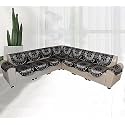 Sofa Covers for L Shape Sofa Set. 7 Pcs Sofa Slipcovers for 3 + 2 Seaters Sectional Chaise Slipcover Black