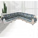 Sofa Covers for L Shape Sofa Set. 7 Pcs Sofa Slipcovers for 3 + 2 Seaters Sectional Chaise Slipcover Blue